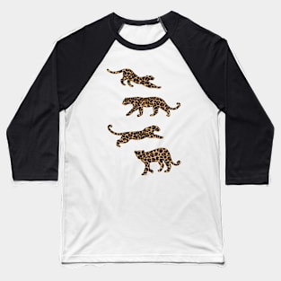 Leopard Shapes Pattern on Green Baseball T-Shirt